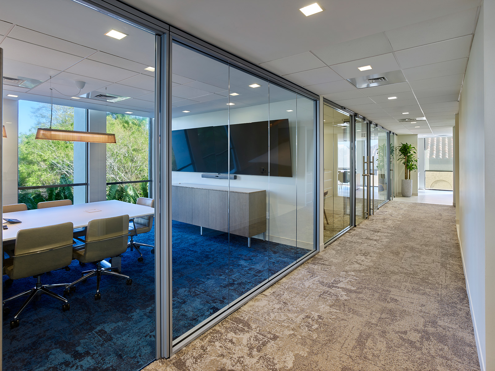Open office and reception at Alpine Associates, Palm Beach