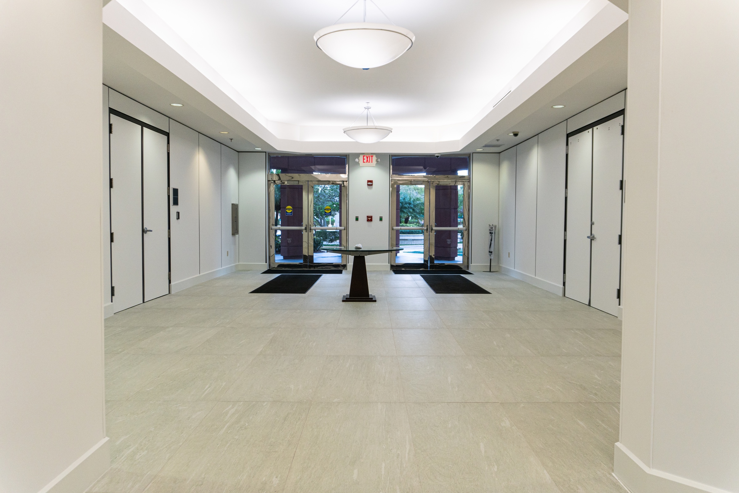 Corridor and restroom finishes at NAI Merin Hunter Codman, Boca Raton