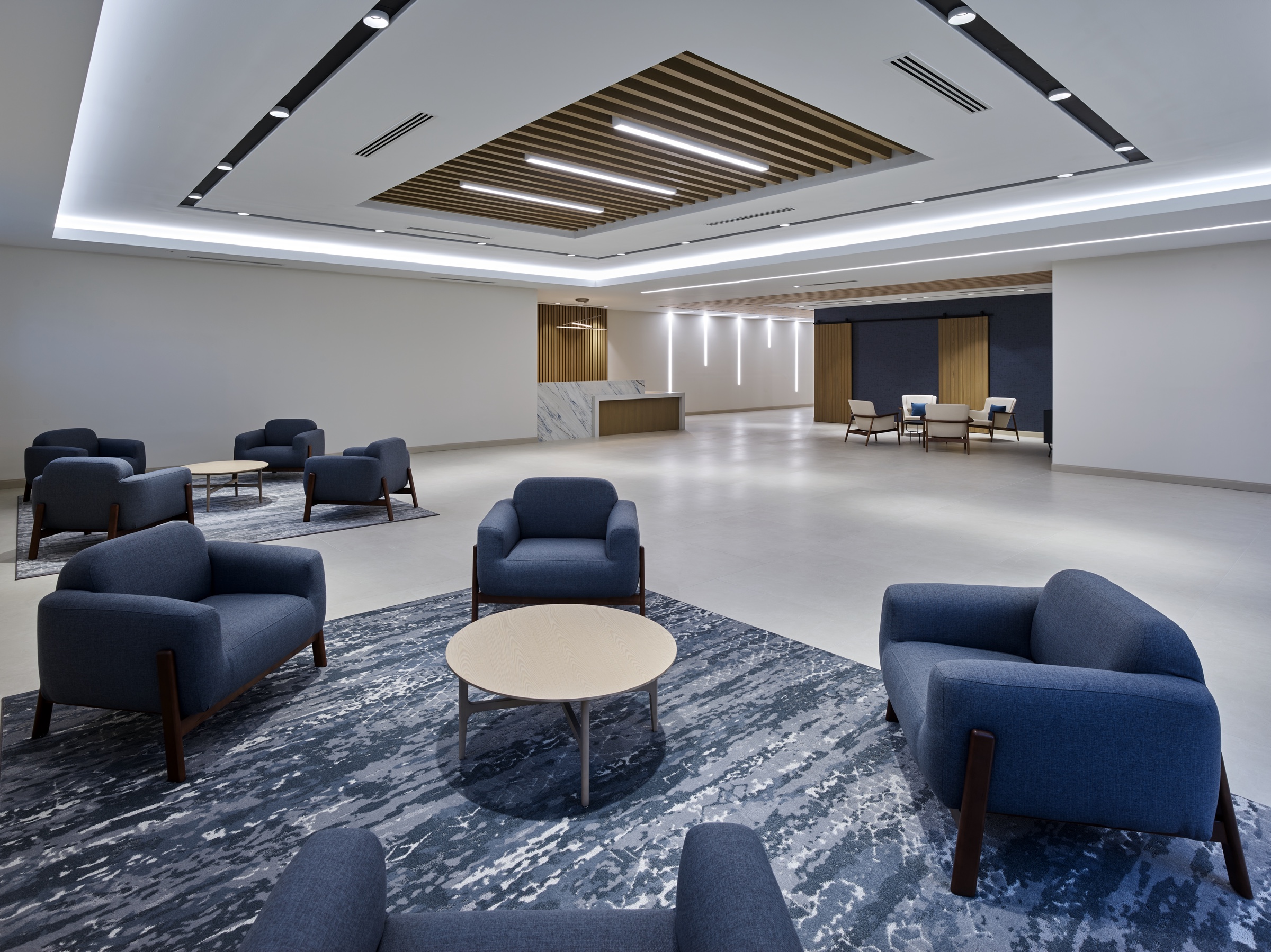 Multi-tenant reception and corridor at PEBB, Boca Raton