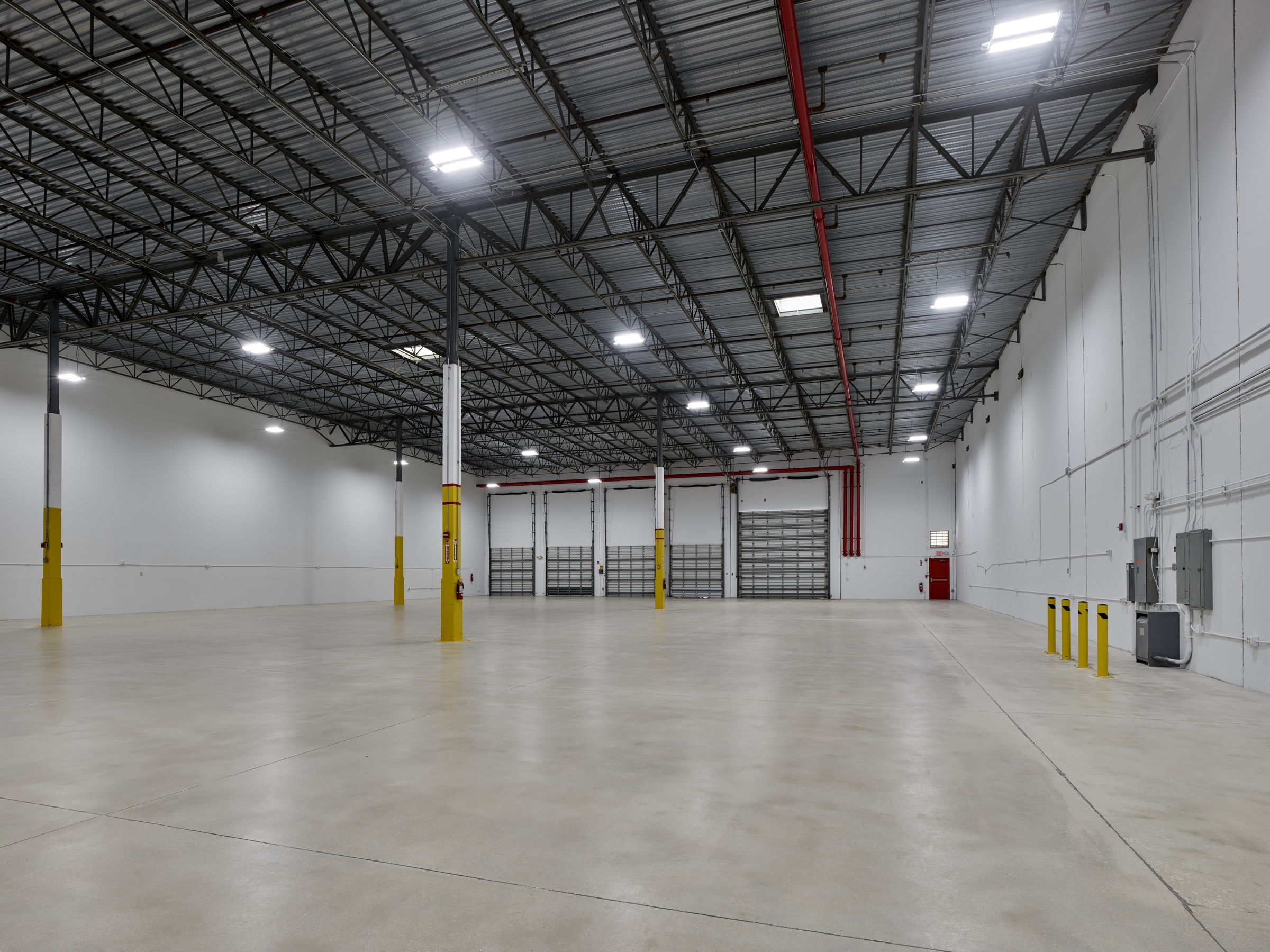High-bay lighting and warehouse interior at Prologis, Boynton Beach