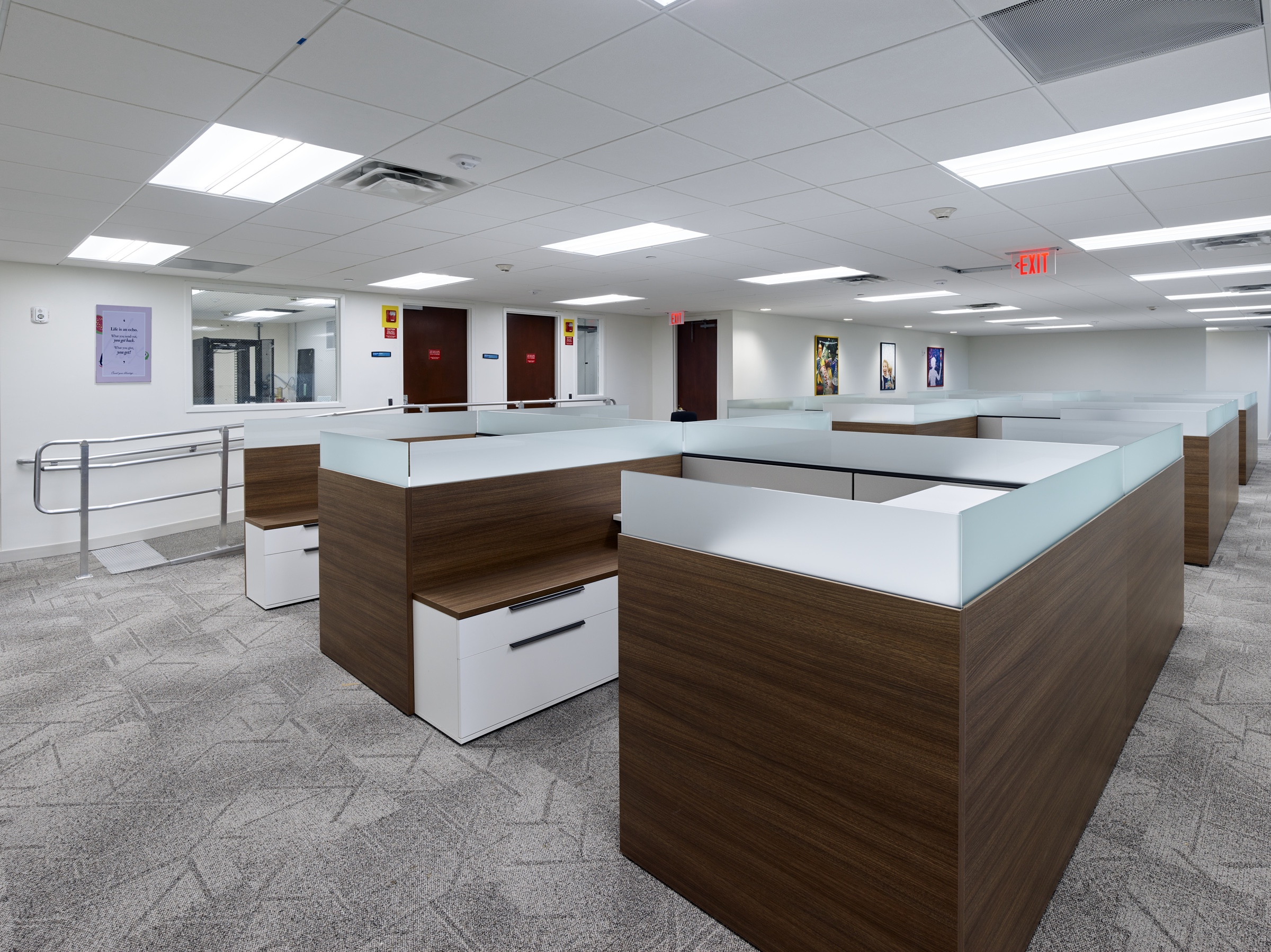 Reception with custom millwork at Vanderbilt Office Properties, Plantation